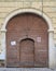 Vintage arch entrance to house in Brasov