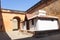 Vintage architecture of an old building with a gable roof at Bangalore Fort