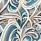 Vintage aristocratic floral pattern in blue style