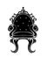 Vintage armchair black silhouette. French Luxury rich carved ornaments decorated furniture. Vector Victorian Royal Style