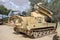 An vintage armoured personnel carrier displayed at the Israeli Air Force Museum