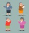 Vintage Art Adult Old Female Granny Character Icon Retro Cartoon Design Vector Illustration