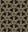 Vintage Art Deco Jewel Motif Vector Seamless Pattern. Stylised 1920s style Geometric Flourish Dark Damask Background. Hand Drawn