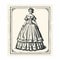 Vintage Art Design: Elegant Dress In 19th Century Style