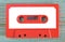 Vintage audio cassette tape with empty label, free copy space