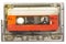 Vintage audio compact cassette isolated on white