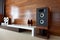 Vintage audio system in minimalistic modern interior