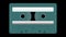 Vintage audio tape animation. 4k retro clip. Musicassette