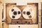 Vintage audio tape compact cassette, sepia tone