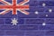 Vintage Australia flag background on bricks