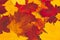 Vintage autumn leaves with patina background