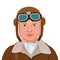 Vintage Aviator. Great Illustration Of A Vintage Pilot Isolated In White Background. Vector Illustration.