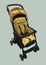 Vintage baby carriage. Modern pram