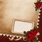 Vintage background with frame, roses and ribbons