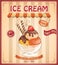 Vintage background with home made ice cream