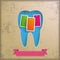 Vintage Background Tooth Price Stickers PiAd
