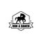 vintage badge horse ranch retro logo design template