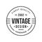 Vintage badge, label or logo. Outline stamp design. Premium, quality, handmade product circle emblem for business and fashion