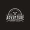 Vintage Badge of Mountain Adventure Travel, Forest Hill Camp logo design