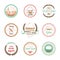 Vintage bakery badges, labels and logos