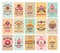 Vintage bakery cards. Delicious pastries cafe shop and cakes vector labels