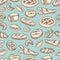 Vintage bakery seamless pattern