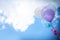 vintage balloon with colorful on blue sky concept of love in sum