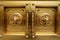 Vintage bank vault door with closed security safe box full frame metal door for background