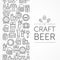 Vintage banner for craft brewery grayscale