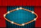 Vintage banner on Red curtain and circus retro background