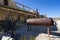 vintage barbecue in front of abandoned building in terlingua ghost town texas usa