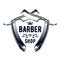 Vintage barbershop emblem - straight razor, barber shop logo