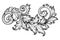 Vintage baroque foliage floral scroll ornament vector