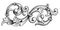 Vintage Baroque Victorian frame border monogram floral ornament scroll engraved retro pattern tattoo calligraphic