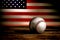 Vintage Baseball Ball and Patriotic American Flag