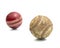 Vintage baseball and Cricket stress ball isolated on a white background