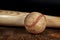 Vintage Baseball with Wood Bat