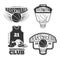 Vintage basketball vector vintage emblems, labels, badges, logos set