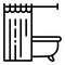 Vintage bathtub icon, outline style
