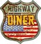 Vintage and battered enamel american diner sign,
