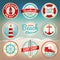 Vintage Beach Labels and Badges