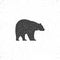 Vintage bear mascot, symbol or icon in rough silhouette style, monochrome design. Can be used for T-shirts print, labels