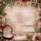 Vintage beautiful background with wedding rings in box, roses