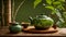 Vintage beautiful teaware, teatime tea leaves tradition oriental morning green