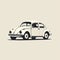 Vintage Beetle Car Illustration: Simplicity And Mid-century Charm