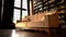 Vintage beige sofa in loft living room.