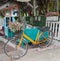 Vintage bicycle display in front of the resort in Koh Lan Island.