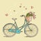 Vintage bicycle with flowers