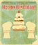 Vintage birthday card Design with chefs