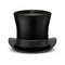 Vintage black gentleman top hat on white